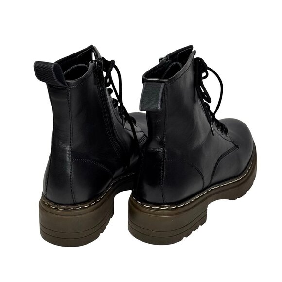 ROOLEE Elvis Platform Boots SZ 8 Black Leather Combat Boots Grunge Lace Up - Picture 7 of 12